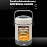 2.0L 304 Food Grade Insulated Lunch Box Electric Thermostat Lunch Bucket, CN Plug - Image 13