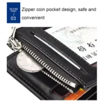 DEABOLAR Men Short PU Leather Tri-fold Horizontal Wallet Large-capacity Multi-card Wallet - Image 6