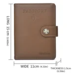Dibaoleiou Buckle PU Leather ID Card Storage Bag Multifunctional Passport Case - Image 3
