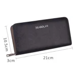 DEABOLAR Long Saffiano Leather Wallet Large Capacity Multi-compartment Zip Clutch - Image 3