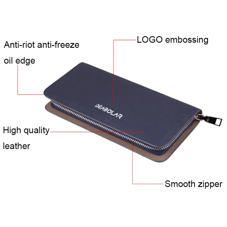 TBD06038911_B3.webp DEABOLAR Long Saffiano Leather Wallet Large Capacity Multi-compartment Zip Clutch - Image 4