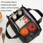 Vertical Version Thick Waterproof Insulation Bag Oxford Cloth Lunch Bag Tote Bag - Image 6