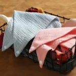 Baby Cotton Gauze Drool Towel + Bow Hairband Set Baby Bibs - Image 3