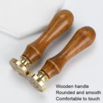 Christmas Series Fire Lacquer Seal Wood Grain Handle+Brass Seal Head - Image 3