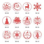 Christmas Series Fire Lacquer Seal Wood Grain Handle+Brass Seal Head - Image 5