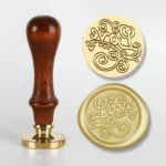English Letters Series Fire Lacquer Seal Toxca Handle+Brass Seal Head