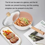 22cm With Cover Boil Instant Noodles Non-Stick Pan Baby Food Supplement Pan Maifan Stone Small Milk Pot - Image 8