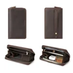 HUMERPAUL RFID Retro Zipper Multi -Card Leather Men Long Wallet Handbag - Image 2