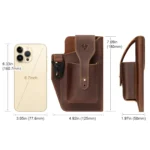 HUMERPAUL Retro Keychain Wears Belt Leather Mobile Phone Bag Men Waist Bag - Image 2