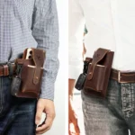 HUMERPAUL Retro Keychain Wears Belt Leather Mobile Phone Bag Men Waist Bag - Image 6