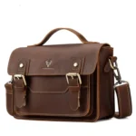 HUMERPAUL Leather Crossbody Bag Men Retro Shoulder Bag Commuter Men Small Square Bag - Image 2