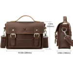 HUMERPAUL Leather Crossbody Bag Men Retro Shoulder Bag Commuter Men Small Square Bag - Image 4