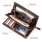 HUMERPAUL RFID Large Capacity Leather Wallet Long Men Pump Mobile Phone - Image 5