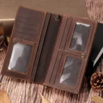 HUMERPAUL RFID Large Capacity Leather Wallet Long Men Pump Mobile Phone - Image 8