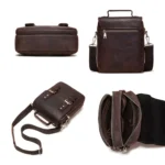 HUMERPAUL Leather Crossbody Bag Men Leather Backpack Shoulder Bag - Image 3
