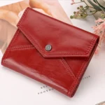 HUMERPAUL RFID Anti-Magnetic Lady Leather Wallet Buckle Card Coin Purse - Image 8