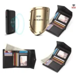 HUMERPAUL RFID Anti-Magnetic Lady Leather Wallet Buckle Card Coin Purse - Image 7