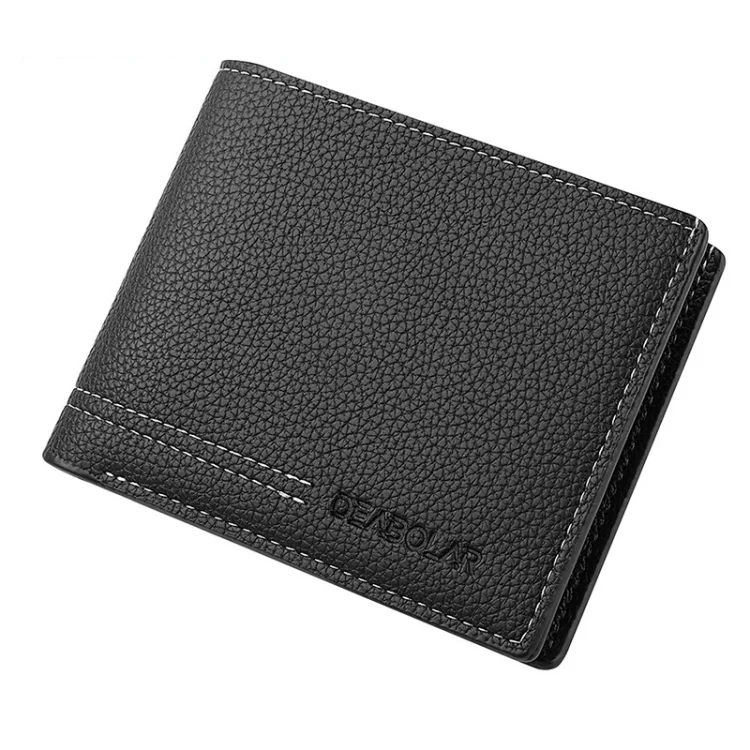 DEABOLAR Large-capacity Multi-card Men Short PU Leather Wallet