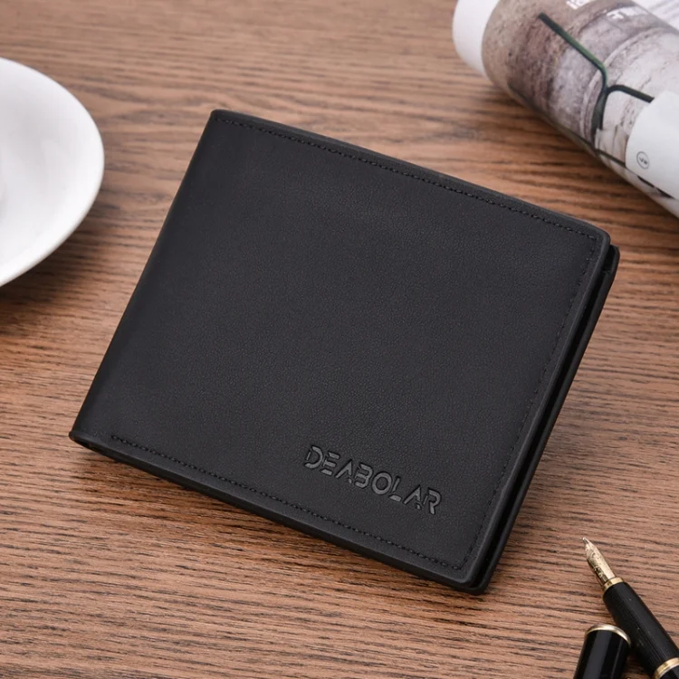 DEABOLAR Multifunctional Men Short PU Leather Wallet Multi-Card Coin Purse