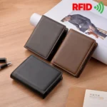 RFID Anti-Theft Short Wallet Automatic Pop-Up Aluminum Alloy Antimagnetic Card Holder - Image 6