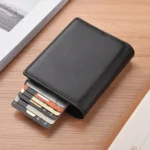 RFID Anti-Theft Short Wallet Automatic Pop-Up Aluminum Alloy Antimagnetic Card Holder - Image 7