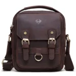HUMERPAUL Men Shoulder Bag Retro Leather Crossbody Bag