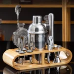 12 In 1 Stainless Steel Bartender Set With Oval Wooden Frame Base Bar Bartending Tools - Image 2