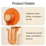 Bathroom Punch-Free Wall-Mounted Slipper Rack Transparent Hook Storage Rack - Image 5