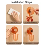 Bathroom Punch-Free Wall-Mounted Slipper Rack Transparent Hook Storage Rack - Image 6