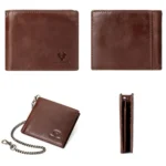 HUMERPAUL RFID Anti-Magnetic Men Pickup Card Bag Metal Chain Short Leather Wallet - Image 2