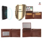 HUMERPAUL RFID Anti-Magnetic Men Pickup Card Bag Metal Chain Short Leather Wallet - Image 5