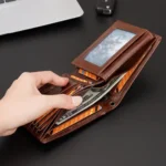 HUMERPAUL RFID Anti-Magnetic Men Pickup Card Bag Metal Chain Short Leather Wallet - Image 10