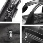 HUMERPAUL Men Leather Meter Bag Retro Messenger Bag Handbag Shoulder Bag - Image 3