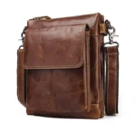 HUMERPAUL Men Crossbody Bag Retro Simple Backpack Leather Shoulder Bag - Image 7