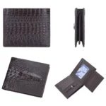 Baellerry Crocodile Print Men Short Wallet Vintage Multi-card Slot Coin Purse - Image 8