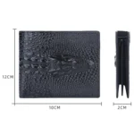 Baellerry Crocodile Print Men Short Wallet Vintage Multi-card Slot Coin Purse - Image 3
