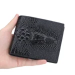 Baellerry Crocodile Print Men Short Wallet Vintage Multi-card Slot Coin Purse - Image 6