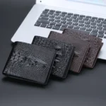 Baellerry Crocodile Print Men Short Wallet Vintage Multi-card Slot Coin Purse - Image 7