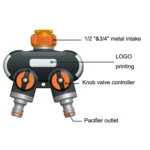 Garden Irrigation And Watering One Pass Two Faucet Water Divider - Image 3