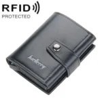 Baellerry RFID Anti-Theft Automatic Pop-Up Card Wallet Buckle Metal Aluminum Shell Card Holder