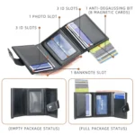 Baellerry RFID Anti-Theft Automatic Pop-Up Card Wallet Buckle Metal Aluminum Shell Card Holder - Image 4