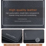 Baellerry Thin and Light Multi-card Card Bag Litchi Pattern Soft Leather Card Holder - Image 5