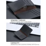 Baellerry Thin and Light Multi-card Card Bag Litchi Pattern Soft Leather Card Holder - Image 6