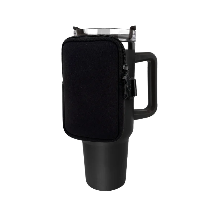 Water Cup Sided Storage Pockets With Zipper Fit For 40Oz Tumbler