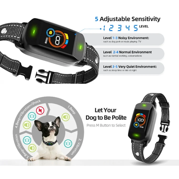 TBD06039468_B1.webp Color Screen Bark Stopper Rechargeable Waterproof Smart Dog Trainer - Image 2