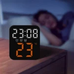 Simple Temperature Display Clock Three Alarm Clock Porch Wall Clock - Image 8