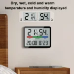 Magnetic LCD Digital Aalarm Clock Large Screen With Temperature Humidity Display - Image 4