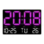 Large Display Led Digital Clock 5 Modes Brightness Adjustable Temperature Mute Electronic Clock