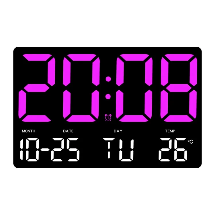 TBD0603950001A.webp Large Display Led Digital Clock 5 Modes Brightness Adjustable Temperature Mute Electronic Clock - Image 1