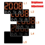 Large Display Led Digital Clock 5 Modes Brightness Adjustable Temperature Mute Electronic Clock - Image 3